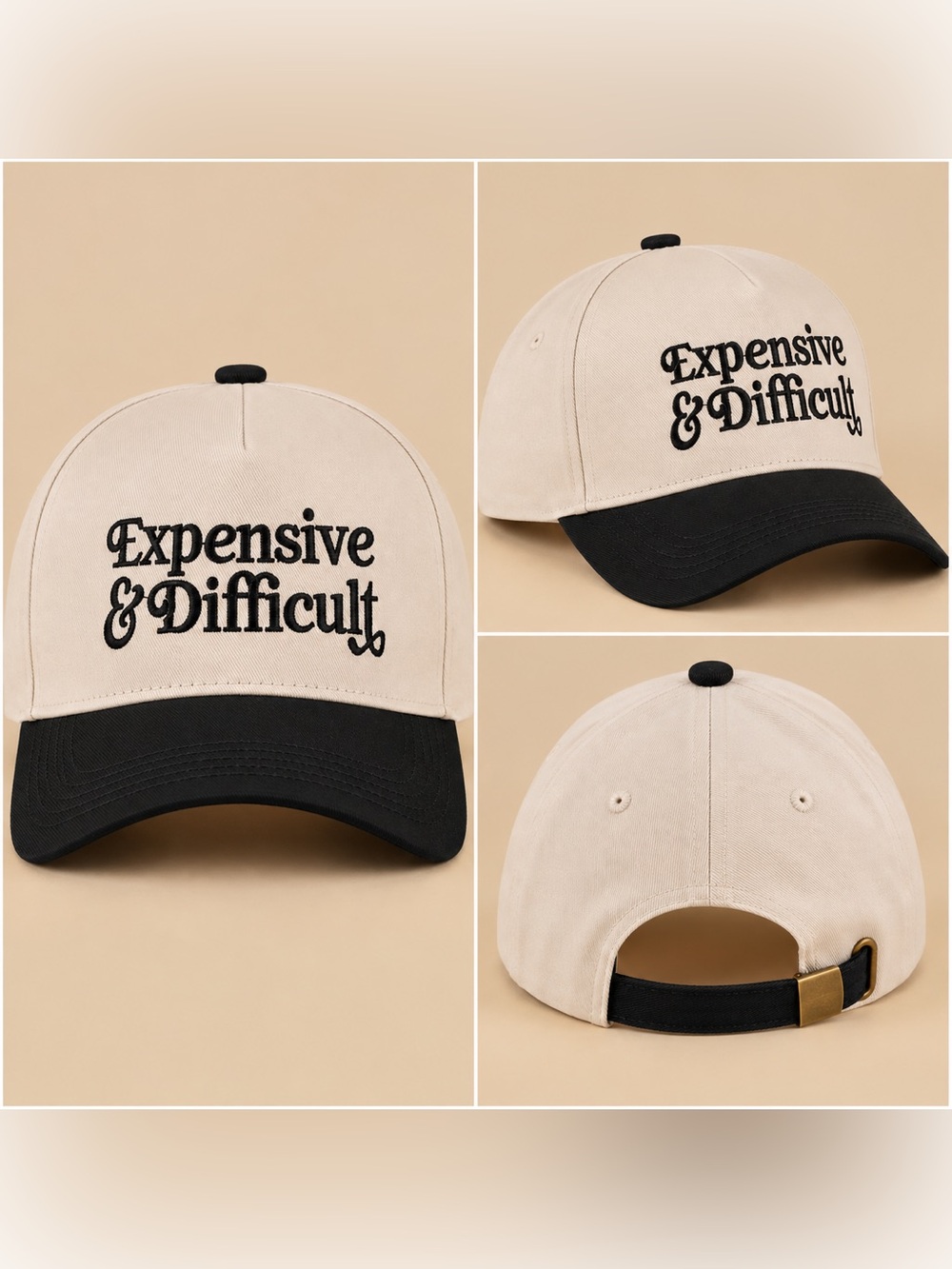 Zenana Expensive & Difficult Novelty Baseball Hat Black NEW